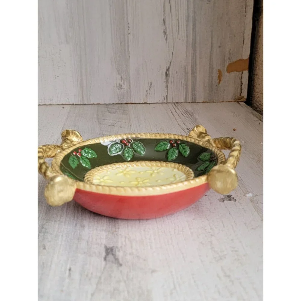 Studio Nova Woodland Holly santa soap dish‎ Xmas decor